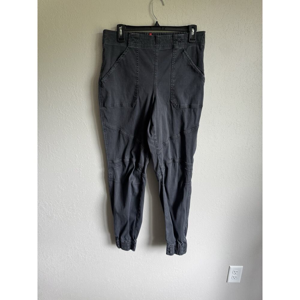 Spanx Washed Black Gray Stretch Twill Cargo Jogger Pant Womens XL